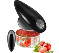 One Touch Electric Can Opener,Electric Can Opener for Arthritis and Seniors No Sharp Edges and Without Hurting Hands,Automatic Hand Free Can Openers,Safe & Easy for Housewives and Cooks Black