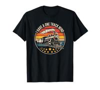 One Track Mind Funny Train Lover Vintage Railroad Design T-Shirt