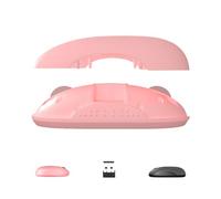 ONE-UP Bluetooth Wireless Mouse, Two-Way Mouse, Front Voice Button, Rear Mute Button, with 2.4G Wireless Receiver, one-Way Shell, Suitable for laptops, MacBook Pro Air, PC, Computers (Pink)