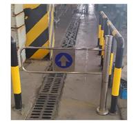 One-Way Access Door for Commercial Use, Auto-Close Swing Door, No Re-Entry Design for Restaurants & Hospitals, 100cm Silver Finish