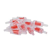 One Way Air Pump Check Valves Plastic NonReturn Check Valve Durable Long Service Life Easy Install for Fish Tank Aquarium Air Pumps 10PCS (Transparent Red)