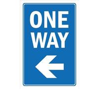 One way, arrow pointing left - Self adhesive sticker (300mm x 200mm)