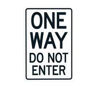 One Way Do Not Enter Metal Warning Sign with Easy Install for Indoor Outdoor Security, Business Office Home Garden Street Decor 20 x 30 cm