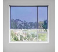 One-Way Mirror Roller Shade, No Drill Cordless Privacy Window Tint Film, Thermal Insulating Daytime Sun Blocking Pull Down Mirrored Roller Blinds for Home Office Glass Door(Blue,W115xH150cm)