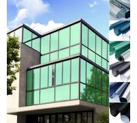 One Way Mirror Window Film 40 x 320 cm Mirror Reflective Window Security Tint Film Home, Anti Glare UV Sun Reflective for Glass Windows and Doors, Green