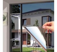 One Way Mirror Window Film Daytime Privacy Static Cling Non Adhesive Heat Control Anti UV Tint for Home & Office Sun Protection Silver Color 90x600cm