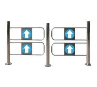 One-Way Pedestrian Half Waist Barrier, Secure Push-In Only Design for Safety, Double Door Entry/Exit for Supermarkets and Crowd Control