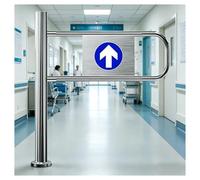 One-Way Pedestrian Turnstile Gate, Automatic Closing Stainless Steel Entrance, Crowd Control for Retail & Shopping Mall(Right90*100cm)