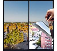 One Way Privacy Window Film,Premium PET Material,Daytime Reflective Heat Control Anti UV Door Sticker,Window Tint for Home Office Living Room,Moon Silver,23.6 Inch x 6.5 Feet