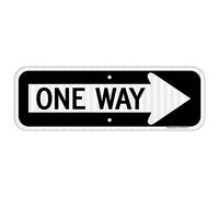 One Way Sign with Right Arrow,18x6 Inches Engineer Grade Reflective Rust Free Aluminum,Weather/Fade Resistant, UV Protected,Easy to Mount,Indoor/Outdoor Use