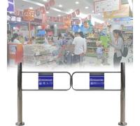 One-Way Swing Entrance Door, Manual Open Pedestrian Gate for Staff Access, 40-80 Inch Wide Safety Barricade Double Door/Fence Gate (W 190cm)