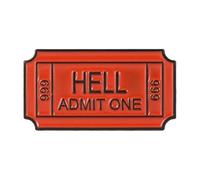 One Way Ticket to Hell - Enamel Pin Badge Gothic Design for Jeans
