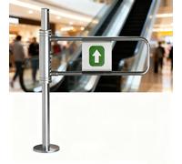 One-Way Traffic Door，Automatic Rebound Swing GateManual 90° Open Pedestrian Gate with Automatic Closing, Unidirectional Safety Barrier for Supermarket Entrance Swing Door，（Silver 1，90cm/35.4