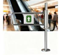 One-Way Traffic Door，Automatic Rebound Swing GateManual 90° Open Pedestrian Gate with Automatic Closing, Unidirectional Safety Barrier for Supermarket Entrance Swing Door，（Silver 2，60cm/23.6