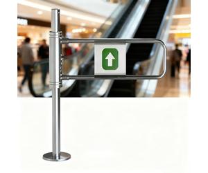 One-Way Traffic Door，Automatic Rebound Swing GateManual 90° Open Pedestrian Gate with Automatic Closing, Unidirectional Safety Barrier for Supermarket Entrance Swing Door，（Silver 1，80cm/31.5