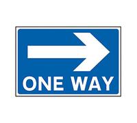 One Way Traffic Sign - Right Arrow - 600mm x 400mm - 3mm Foamed PVC Board - Weatherproof Directional Sign for Roads & Car Parks