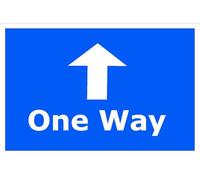 One Way Up Arrow | High Visibility Safety Warning Sign | Self-Adhesive Vinyl Sign for Warehouse One Way System Site Routes Car Park Corridors Pedestrian Walkway Indoor Outdoor Wall Door