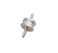 One Way Valve 4mm/6mm/8mm/10mm/12mm/14mm/16mm 7 Size Valves Aluminium Alloy Fuel Line Non Return Check Valves Silver 1Pcs(6mm)