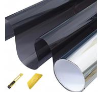 One Way Window Film Privacy Film 45 x 580 cm Mirror Reflective Window Security Tint Home, Anti Glare UV Sun Anti Glare Tint for Glass Windows and Doors, Light Grey