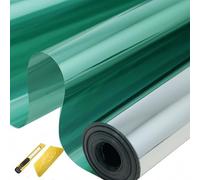 One Way Window Film Privacy Film 60 x 380 cm Mirror Reflective Window Security Tint Home, Anti Glare UV Sun Anti Glare Tint for Glass Windows and Doors, Green
