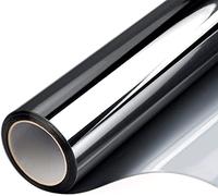 One Way Window Film,Window Film Privacy Black-Silver Self Adhesive Glass Sticker Vinyl One Way Vision Mirror Effect Window Tint Film UV Rejection Heat Control For Home(Black,60x300 cm)