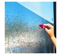 One Way Window Film,Window Film Privacy Mosaic Frosted Privacy Rainbow Color Opaque Static Cling Glass Self Adhesive Heat Transfer Vinyl Foil(90x200 cm)
