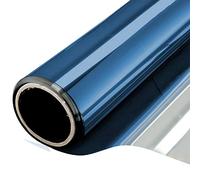 One Way Window Film,Window Film Privacy Thermal-Insulation Glass Film Dark Blue Silver Glare Reduction Energy-Saving One Way Mirror Removable Tint-Film(25cmx3)