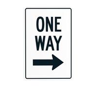 One Way With Arrow Metal Warning Sign with Easy Install for Indoor Outdoor Security, Business Office Home Garden Street Decor 20 x 30 cm