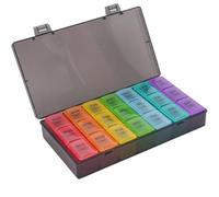 One Week Pill Organizer, Three Times a Day, Free of Bisphenol a Material, Safe and Reliable, Pressure Cap Design Not Easy to Spill Pills, Large Compartment Pill Capacity, Easy to Carry During Travel