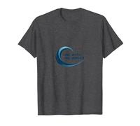 One with The Waves Surf Lifestyle Ocean Logo T-Shirt, Men, Dark Heather Grey, 5XL