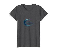 One with The Waves Surf Lifestyle Ocean Logo T-Shirt, Women, Dark Heather Grey, 3XL