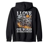 One Woman And Several Motorcycles Funny Zip Hoodie