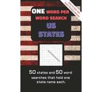 One word per word search US States: one word word search | Learn US States | hard word search | 50 states word search | 6 x 9 inches book size