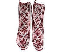 One World is Enough Genuine Afghan Slipper Socks - Warm Colours - Hand Knit in Afghanistan - Fair Trade (UK Footwear Size System, Adult, Men, Alpha, Medium, Small)