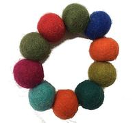 One World is Enough Hand Rolled Felt Bobble Bracelet - Fair Trade (Single)