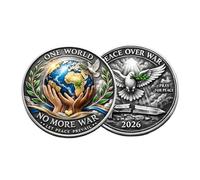 One World • Peace over War-2026 Peace Coin, Double-Sided Dove & Olive Branch Design, Humanity First Collectible Coin, Inspirational Gift for Peace-Lovers (1pc)