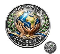 ONE World • Peace Over WAR-2026 Peace Coin, One World • Harmony Over War Commemorative Coin, Humanity First Inspirational Coins, Gift for Harmony-Lovers (1pc)