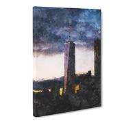 One World Trade Centre New York Canvas Print | Gallery Wrapped 30mm Frame Wall Art | 24x16 inches | Ready to Hang | Modern Picture | Living Room Bedroom Lounge Office