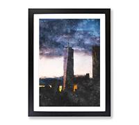One World Trade Centre New York Painting Modern Framed Print | A3 Black Framed Wall Art | Ready to Hang | Modern Map Picture | Living Room Bedroom Lounge Office