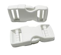 ONE WVW PIN 1 inch Buckle, 2 Pack Quick Side Release Buckles, Replacement Plastic Buckles 1" Dual Adjustable Clips for Webbing Strap, DIY Backpack Replacement Repairing White