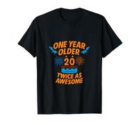 One Year Older Twice as Awesome 20th Birthday Graphic T-Shirt