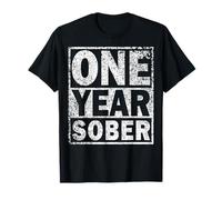One Year Sober, 1 Year Sobriety Anniversary Gift T-Shirt