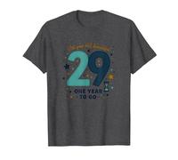 One Year Until The Big 3-0: 29th Birthday Countdown Gift T-Shirt, Men, Dark Heather Grey, S