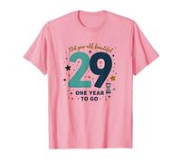 One Year Until The Big 3-0: 29th Birthday Countdown Gift T-Shirt, Men, Pink, M