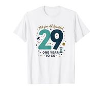 One Year Until The Big 3-0: 29th Birthday Countdown Gift T-Shirt, Men, White, L