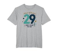 One Year Until The Big 3-0: 29th Birthday Countdown Gift T-Shirt, Men's Big and Tall, Heather Grey, 4X Tall