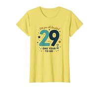 One Year Until The Big 3-0: 29th Birthday Countdown Gift T-Shirt, Women, Lemon, XS