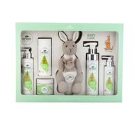 ONEA Baby Gift Pack - Organic Baby Powder, Baby Oil, Baby Bath Wash, Body Lotion, Balm and Kangaroo Plush - Baby Shower Gifts for Baby and Mom - 6 pcs