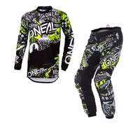 O'Neal 2024 Motocross Combo Kit Element Attack Youth Black Yellow Pants & Jersey