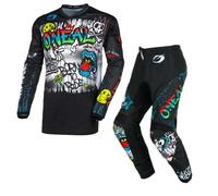 O'Neal 2024 Motocross Combo Kit Element Rancid Youth Black White Pants & Jersey